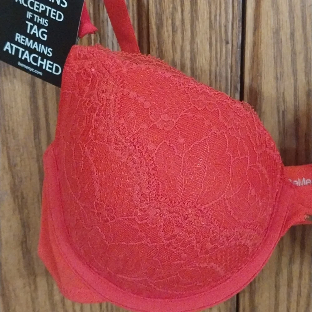 BeMe NY NWT Set Of 3‎ Bras Size 38B Two Lace Demi Cup & One Push-up Plunge Bra